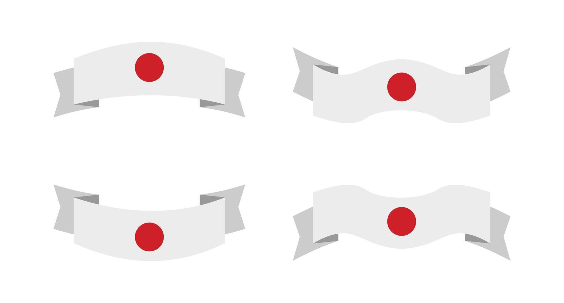 illustratie van een vlag van japan met een lint-stijl. japan vlag vector set.