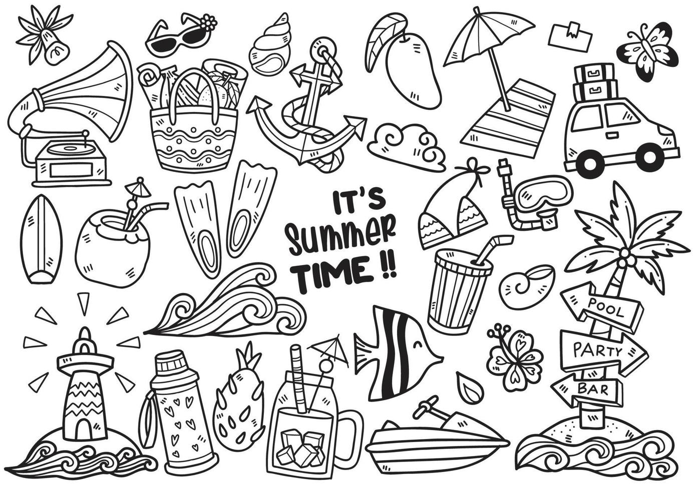 zomer illustratie vector voor spandoek, poster, flyer