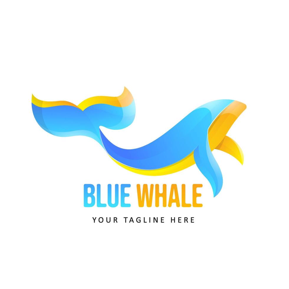 kleurrijk walvislogo. gradiëntstijl logo sjabloon vector