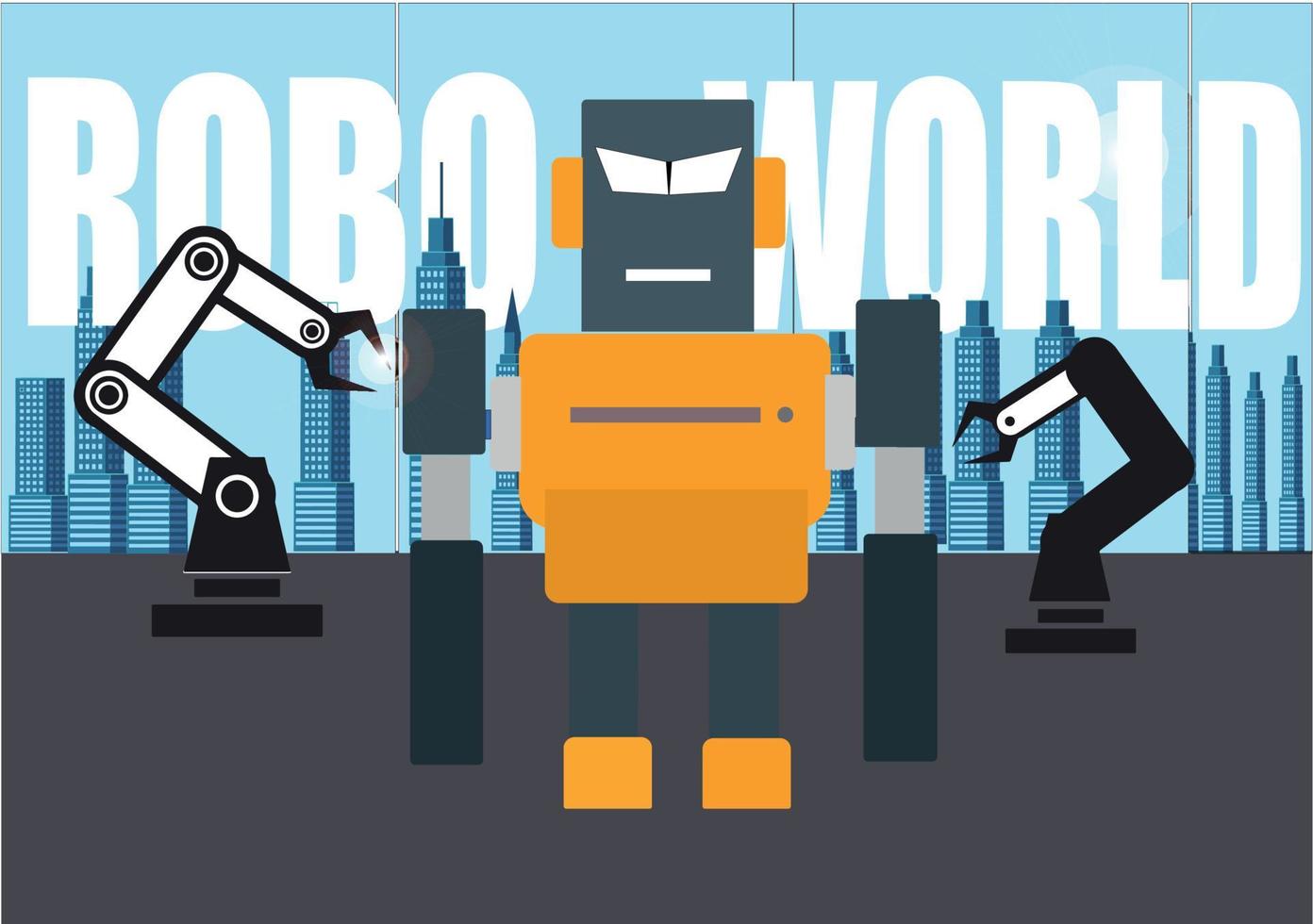 robo wereld ontwerp gratis vector. vector