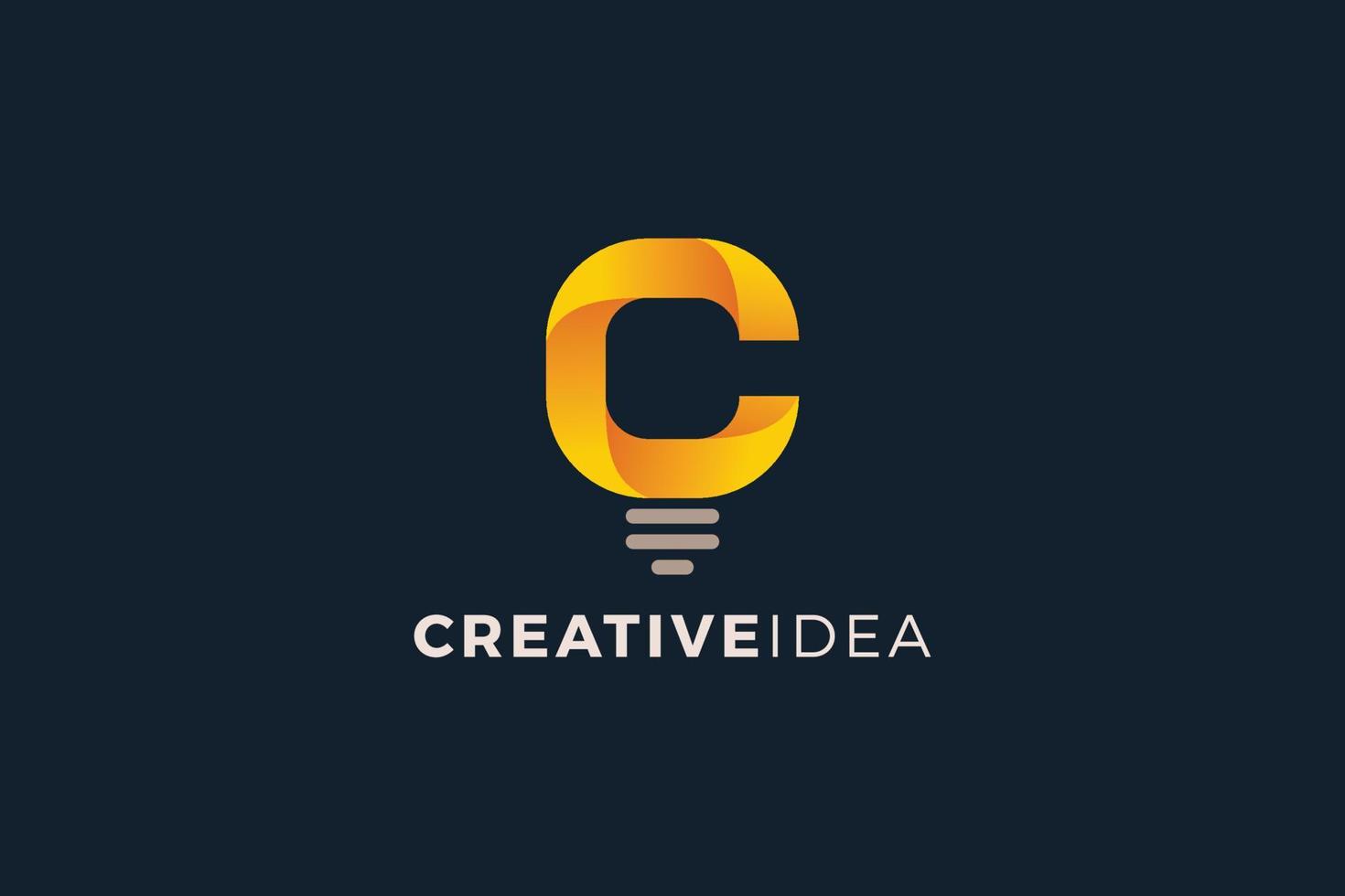 letter c gele kleur creatief idee logo vector