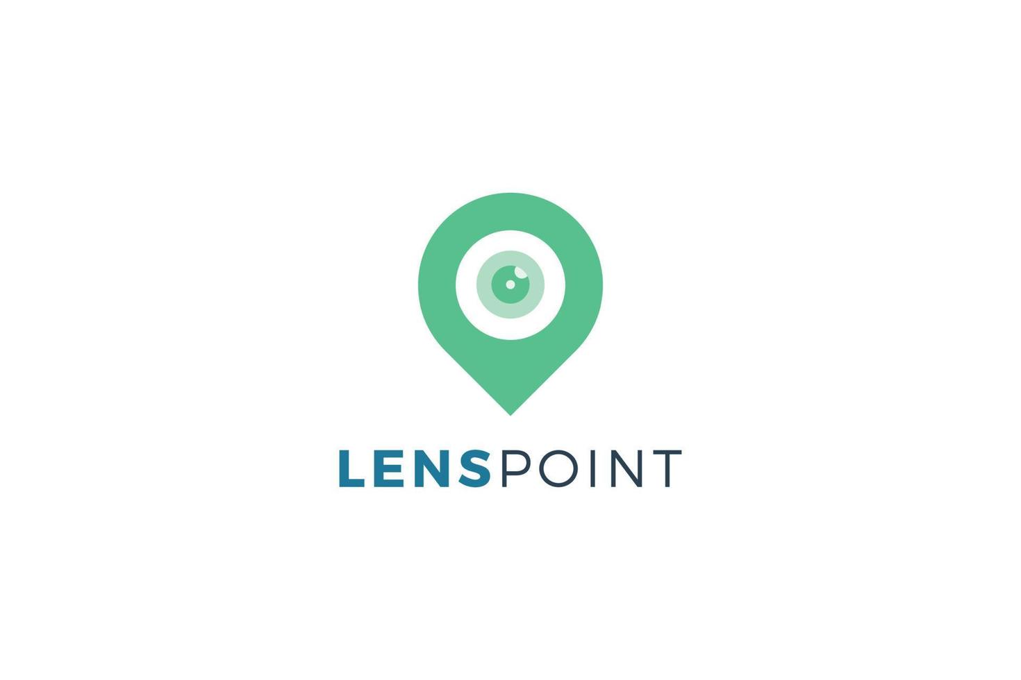 lens punt logo ontwerp vector