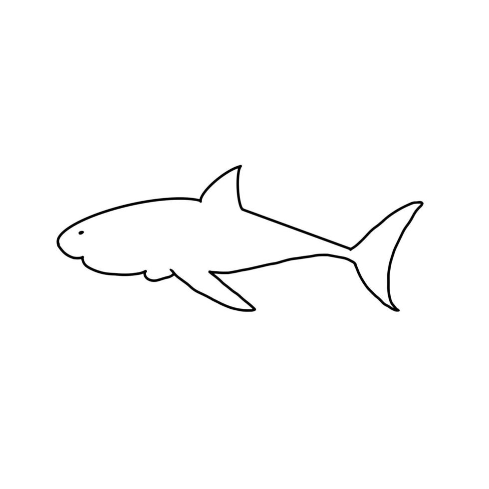 onder de zee haai dier natuurlijke omgeving doodle vector