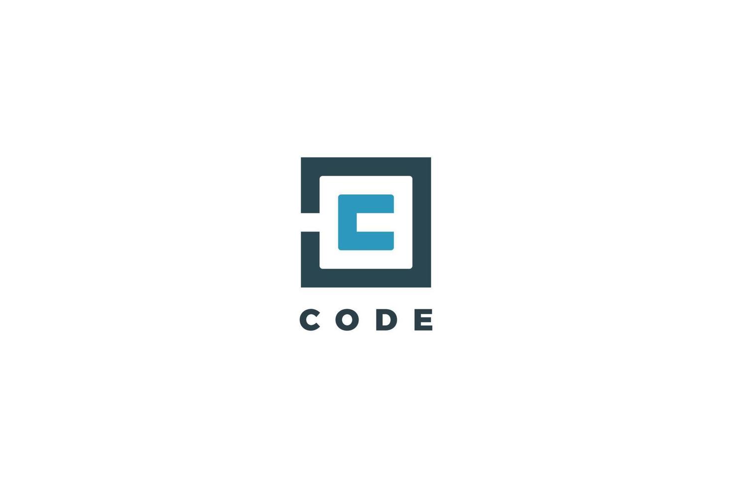 letter c code blok technologie logo ontwerp vector