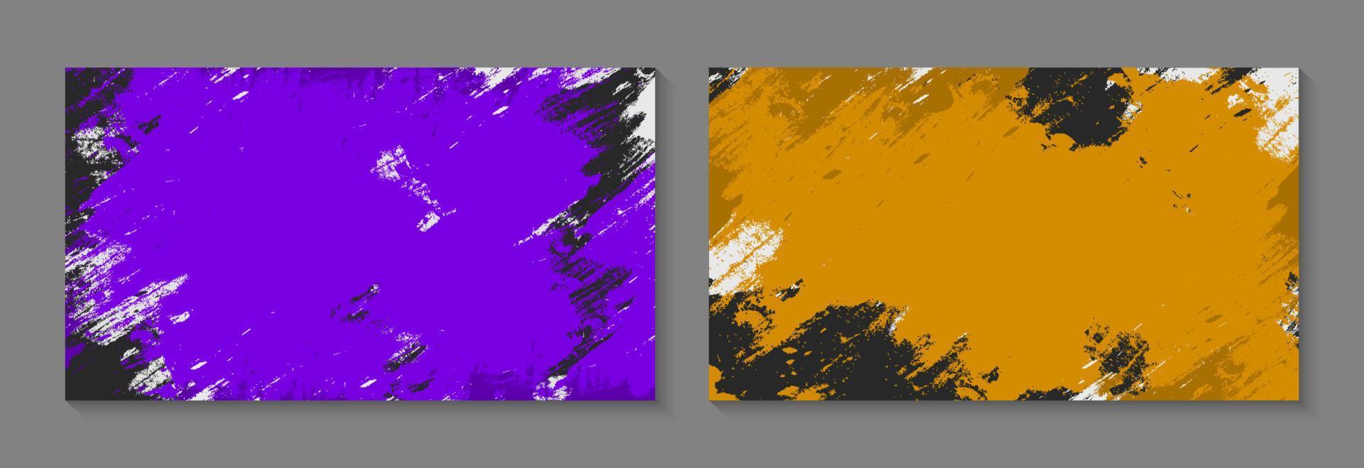 set van abstracte verf grunge textuur ontwerp achtergrond vector