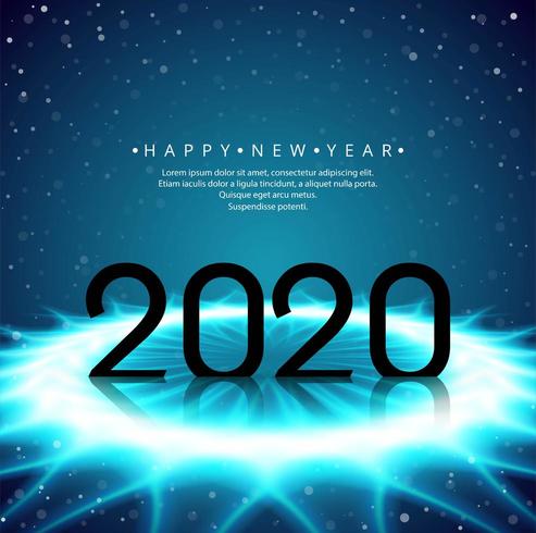 Futuristisch gloeiend 2020 nieuwjaarstekstontwerp vector