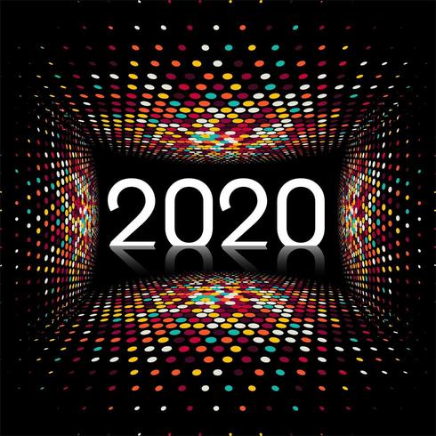 Nieuwjaar creatief 2020 tekst disco lichtontwerp vector