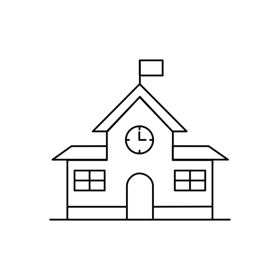 vectorpictogram voor gebouw, school, universiteit op een witte achtergrond vector