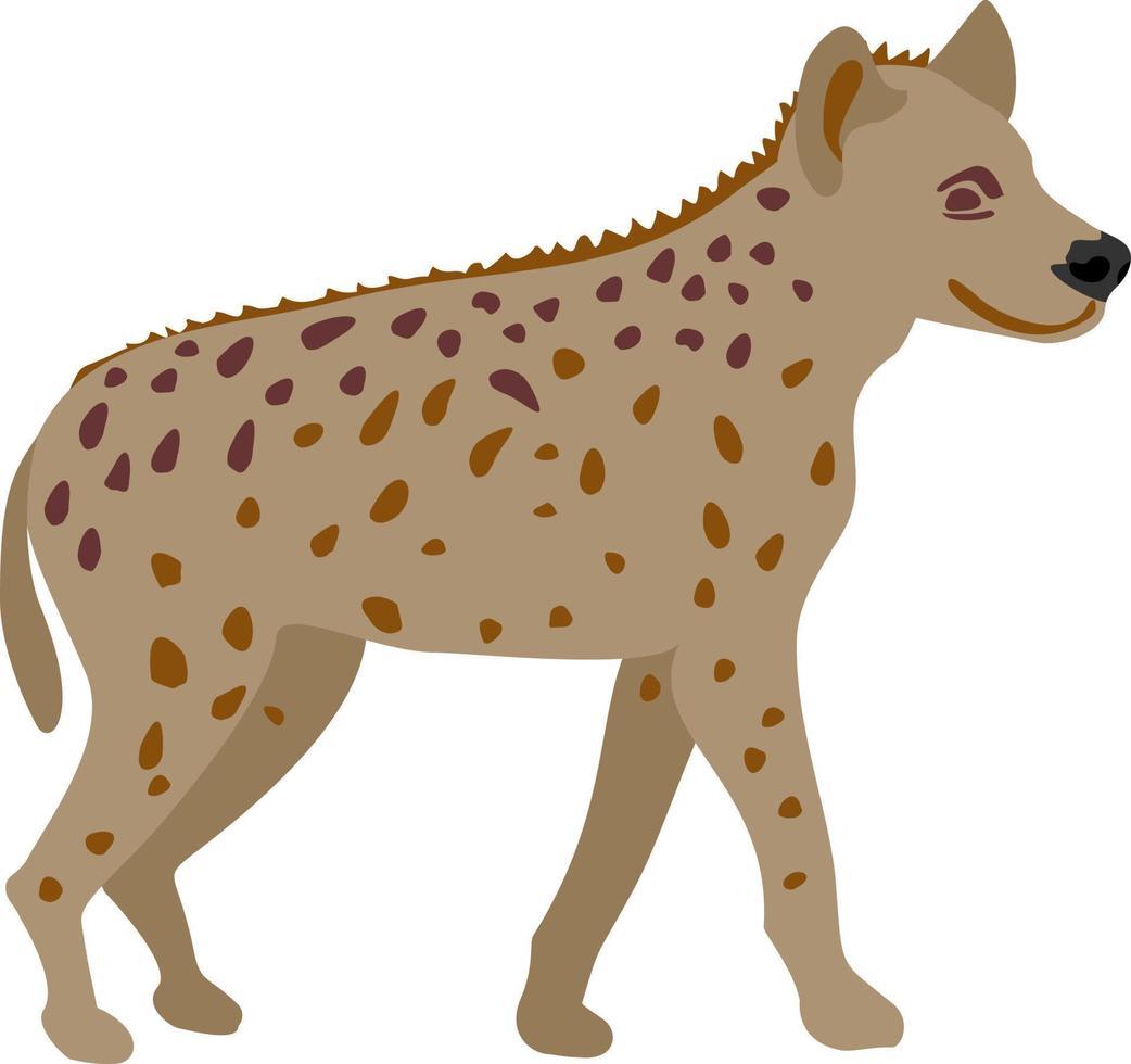 hyena's platte staande en lopende hyena's vector