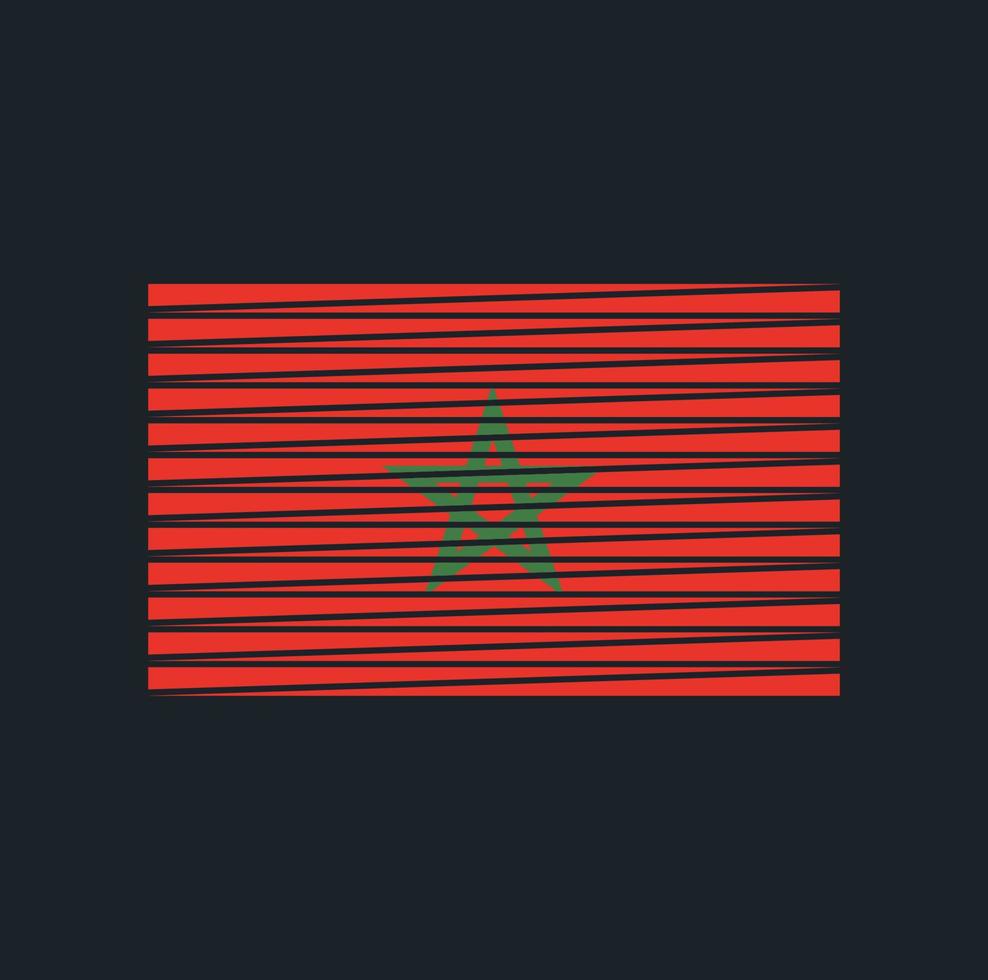 Marokko vlag borstel. nationale vlag vector