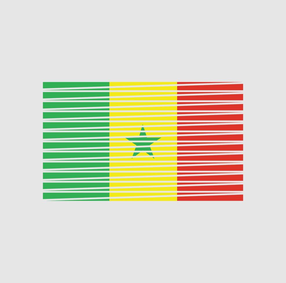 Senegal vlag borstel. nationale vlag vector