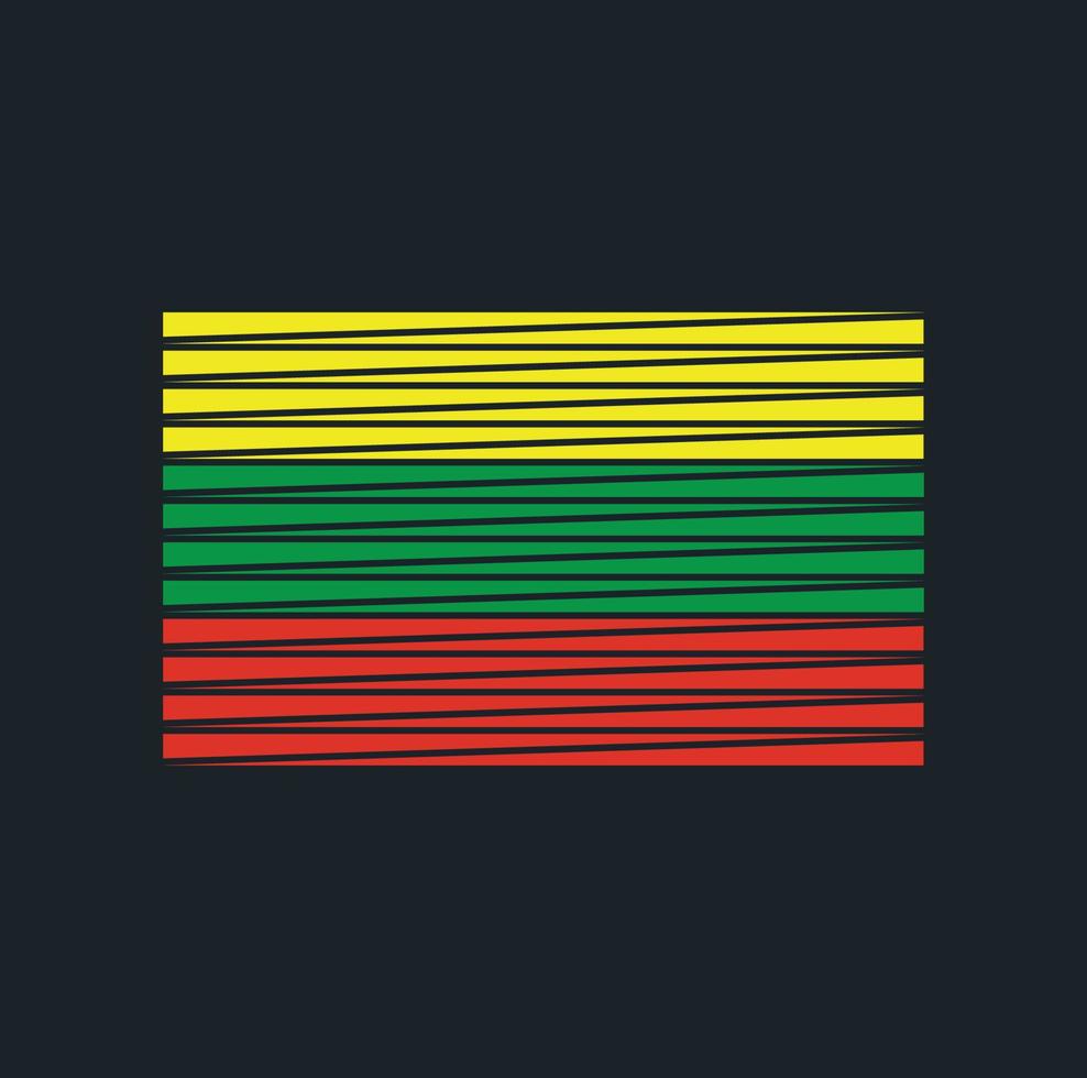 Litouwen vlag borstel. nationale vlag vector