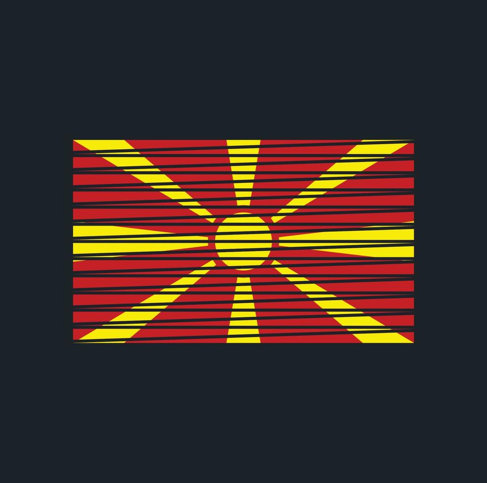 vlagborstel van noord-macedonië. nationale vlag vector