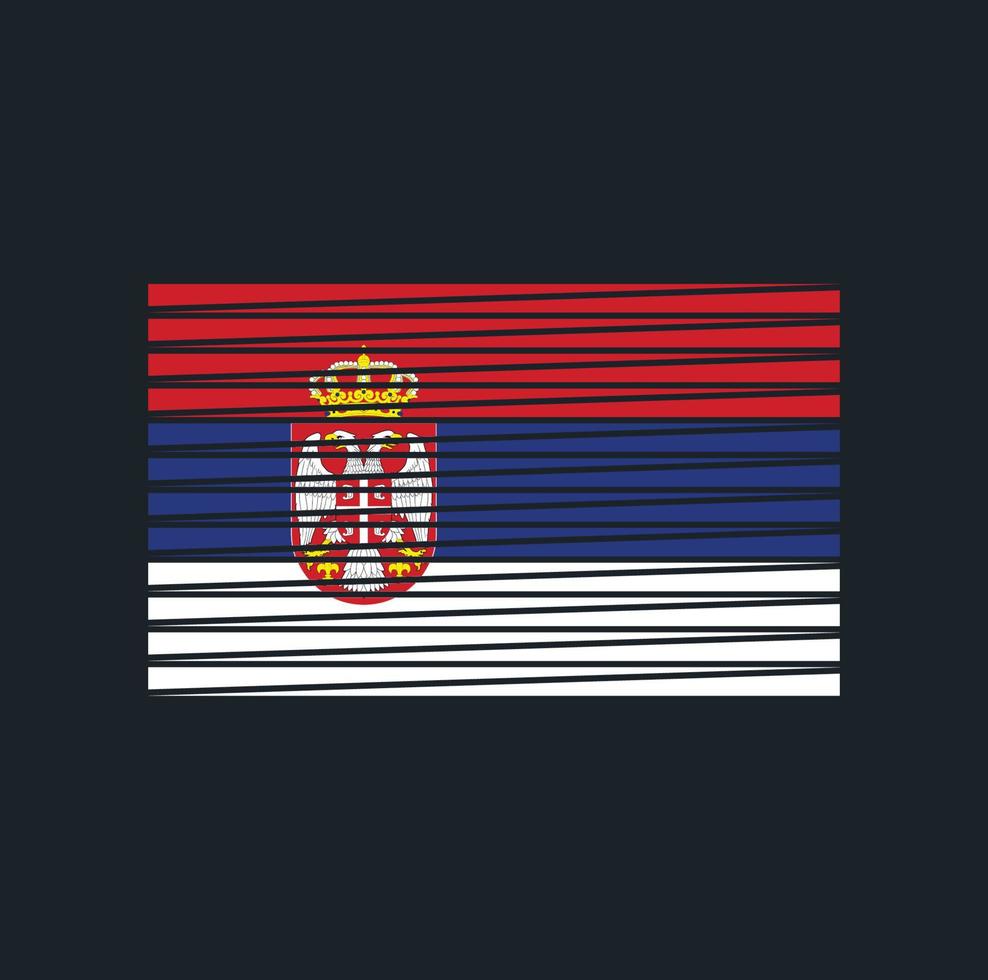 Servische vlagborstel. nationale vlag vector