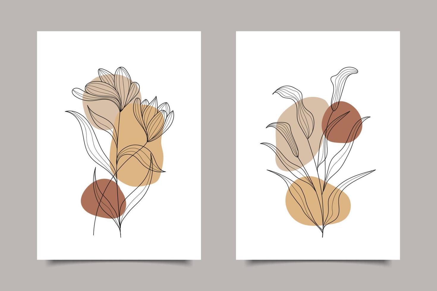 set van lijntekeningen bloeiende bloem minimalistisch design vector