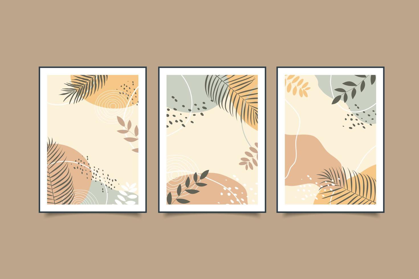 set covers abstract bloemen in plat ontwerp eigentijds voor wanddecoratie vector