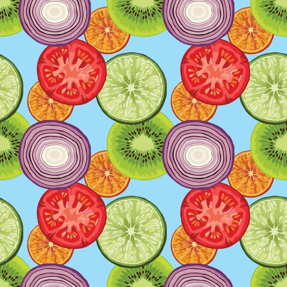vers fruit en groente naadloze ontwerp patroon kunst vector voor papieren verpakking