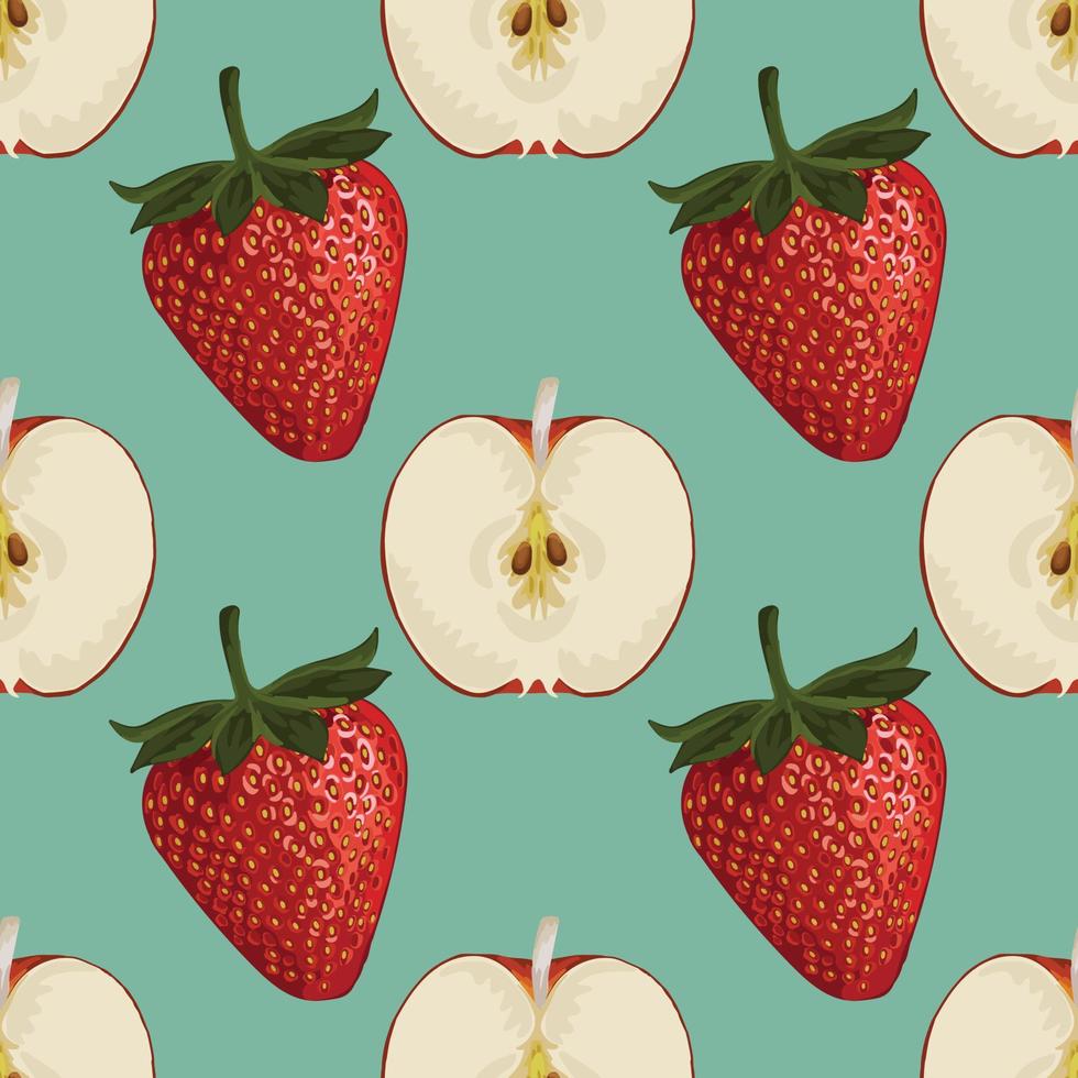 mooie verse hand tekenen fruit achtergrondpatroon ontwerp vector