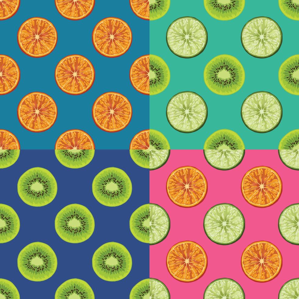 fruit en groente naadloze ontwerp kunst vector voor papieren verpakking set