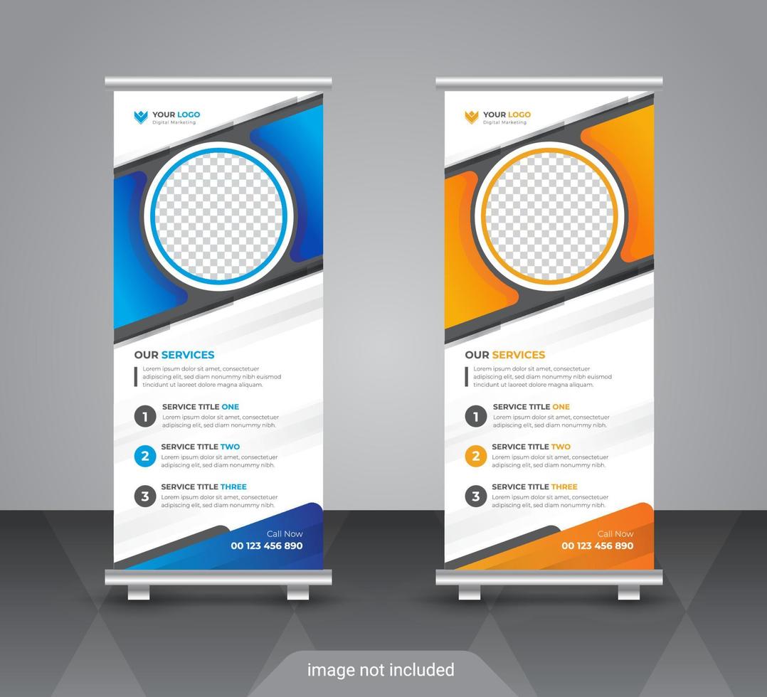 creatieve zakelijke en zakelijke roll-up banner ontwerpsjabloon vector