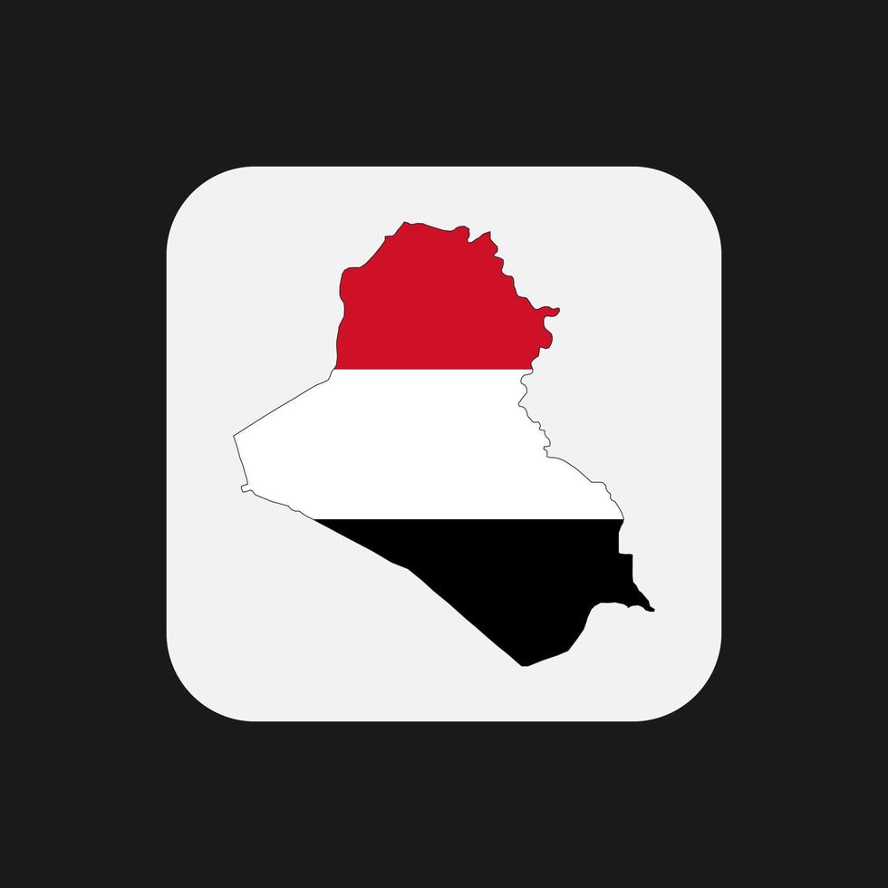 Irak kaart silhouet met vlag op witte achtergrond vector