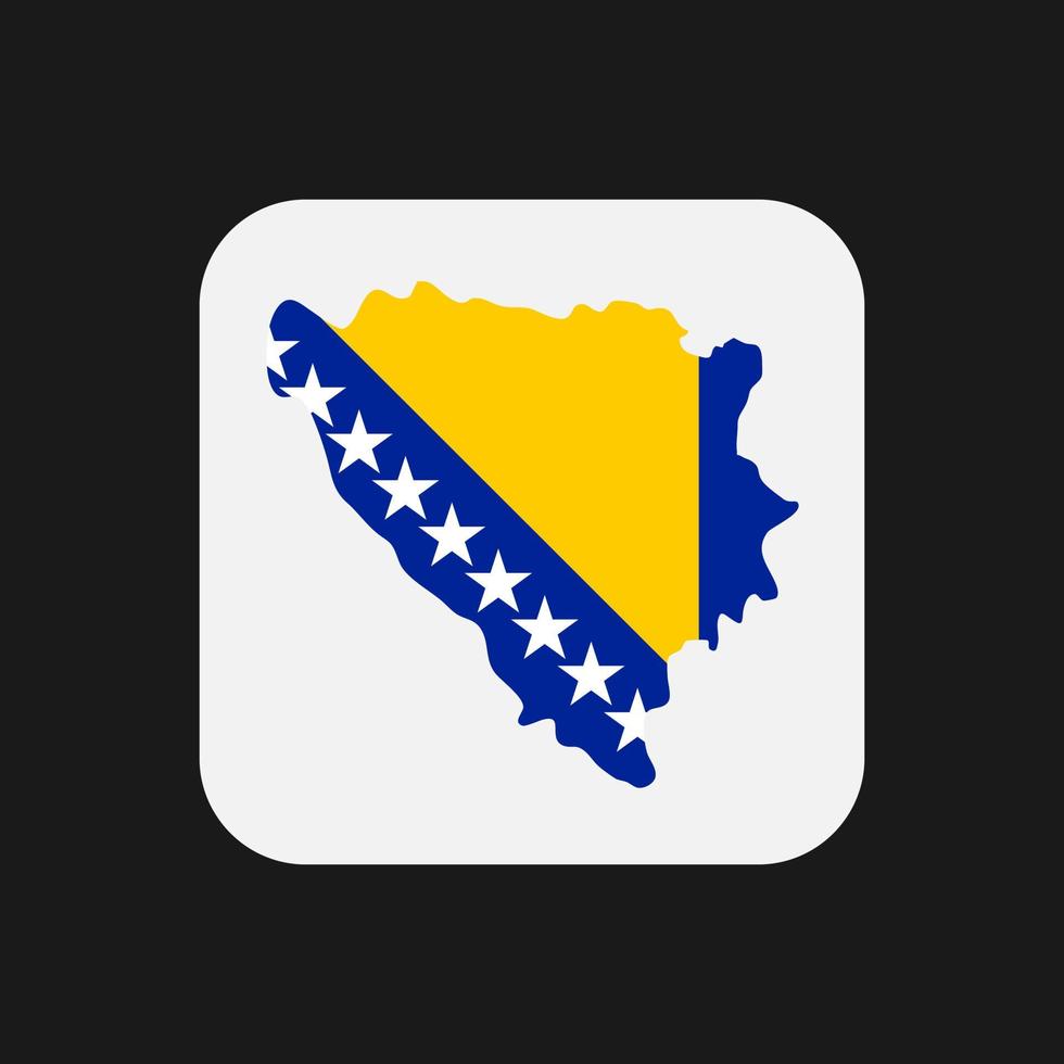 bosnië en herzegovina kaart silhouet met vlag op witte achtergrond vector