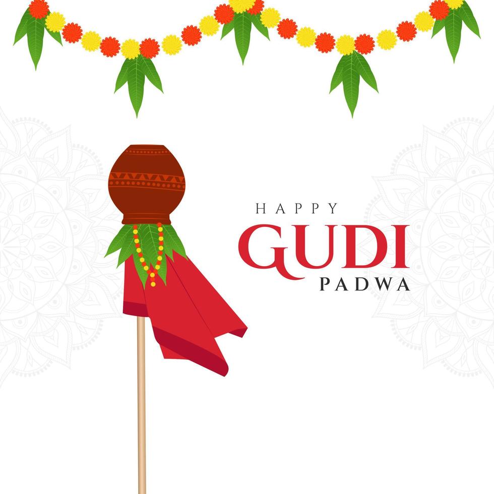 happy gudi padwa social media post vector