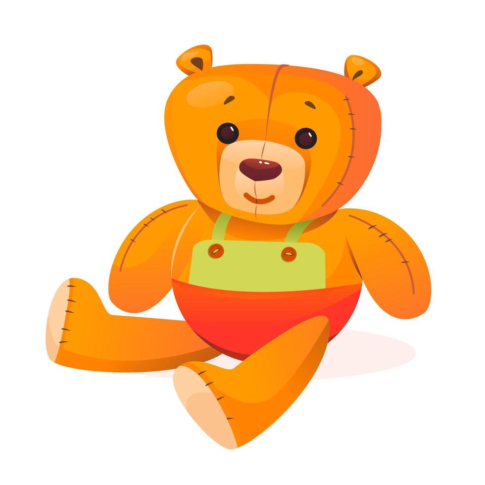 teddybeer. een zacht kinderspeelgoed. cartoon vectorillustratie. vector