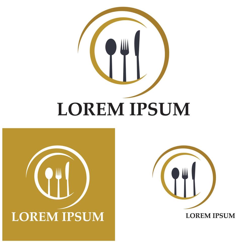 vork en lepel restaurant logo vector sjabloon