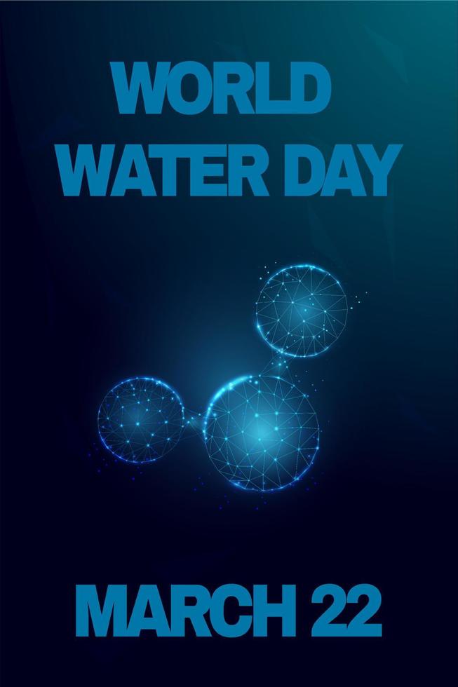 wereld water dag banner. futuristische moderne abstracte achtergrond. geïsoleerd op donkerblauwe achtergrond. vectorillustratie. vector