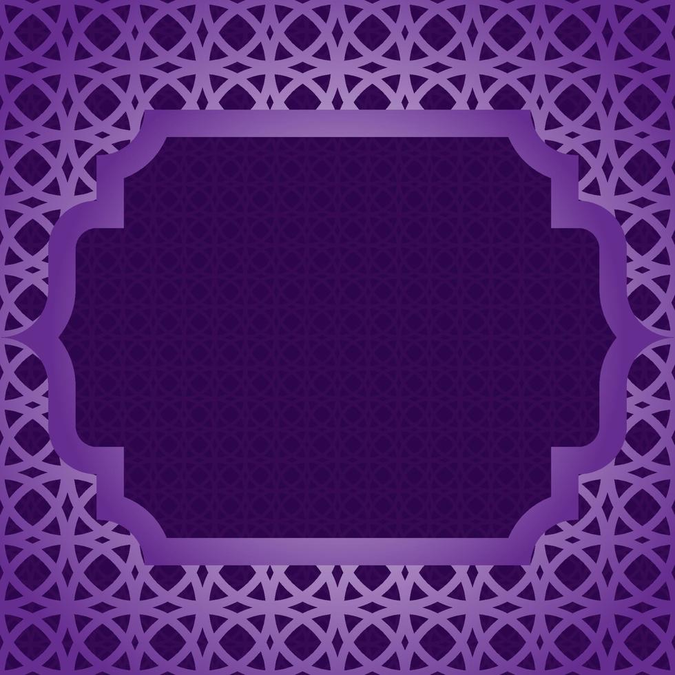 Arabische islamitische frameachtergrond met patroonontwerp vector
