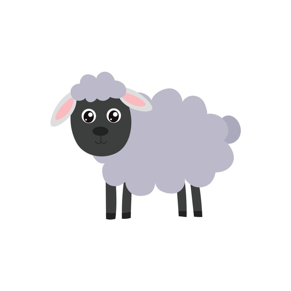 tekenfilm schapen. onderwijskaart voor kinderen die dieren leren. vector