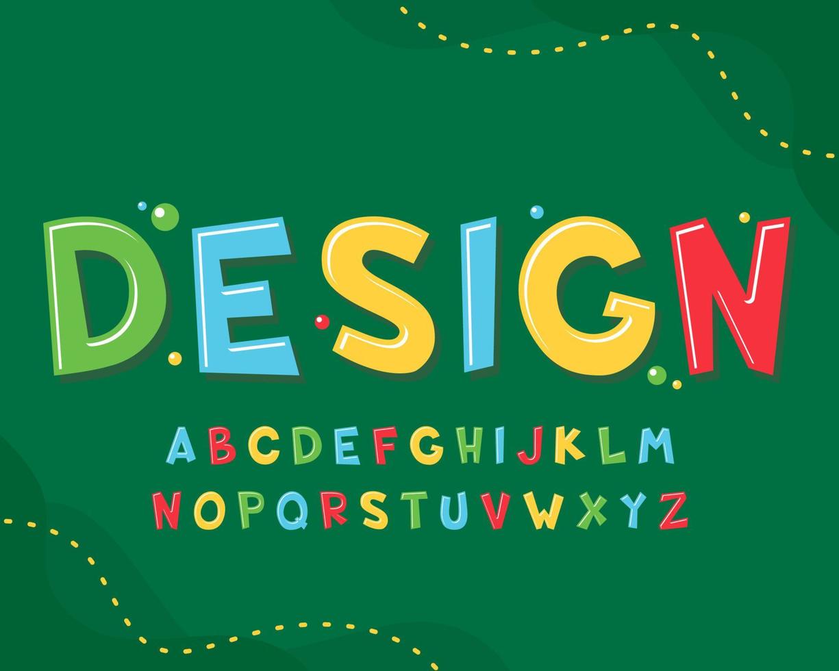 decoratief kleurrijk lettertype en alfabet vector