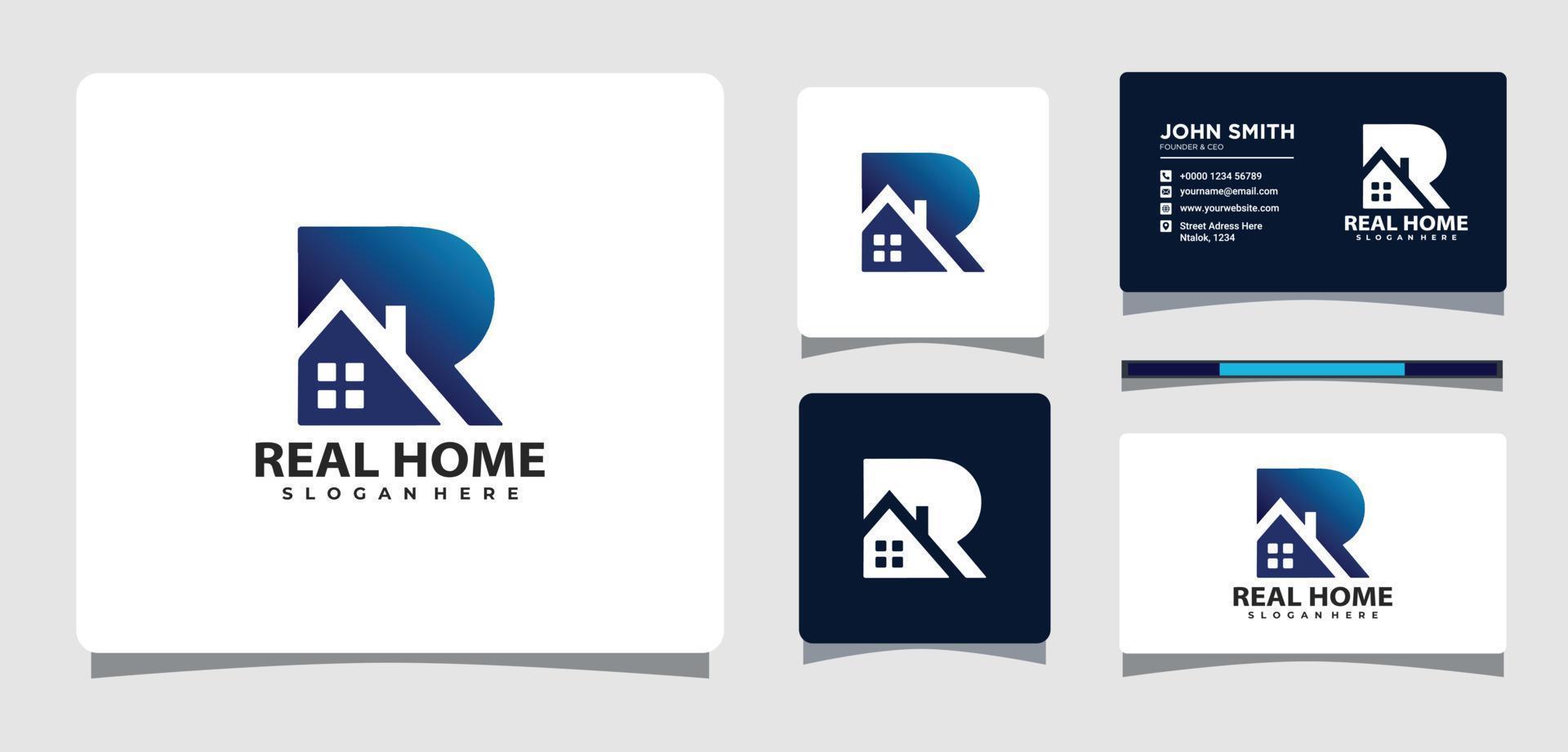 letter r huis logo ontwerp inspiratie vector