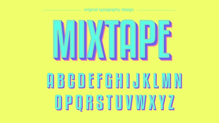 Kleurrijk neon vet typografieontwerp vector