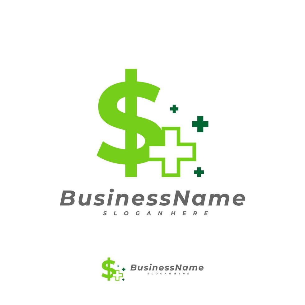 geld gezondheid logo vector sjabloon, creatieve geld logo ontwerpconcepten