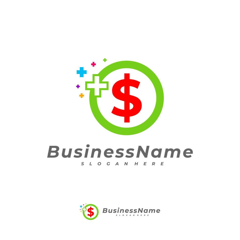 geld gezondheid logo vector sjabloon, creatieve geld logo ontwerpconcepten