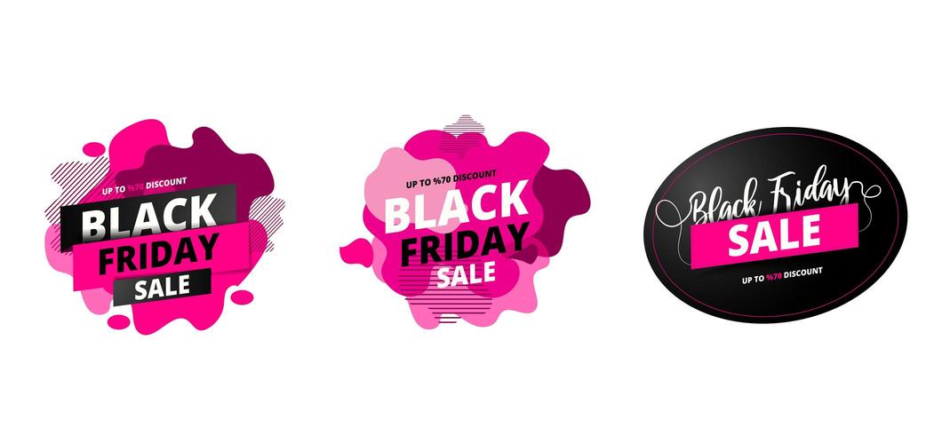 Tot 70 aanbieding voor Black Friday-uitverkoop op abstracte vloeistofset vector