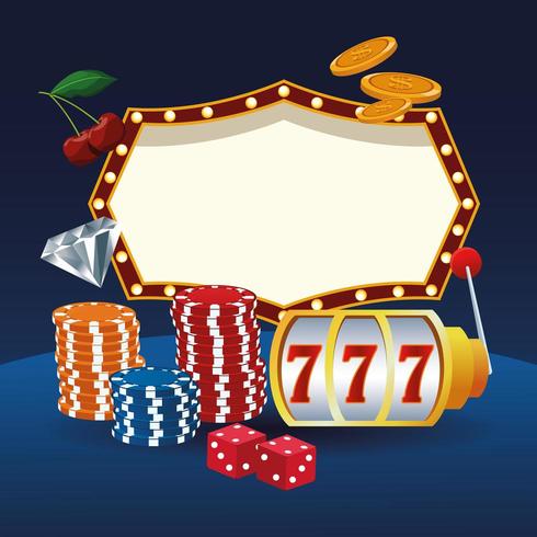 Casino game cartoons met lege bord en chips vector