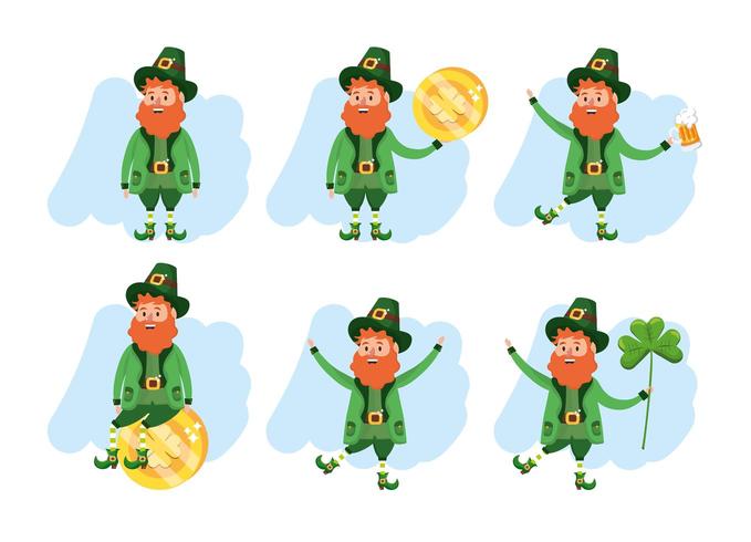 st patrick man met hoed en baard instellen om evenement te vieren vector