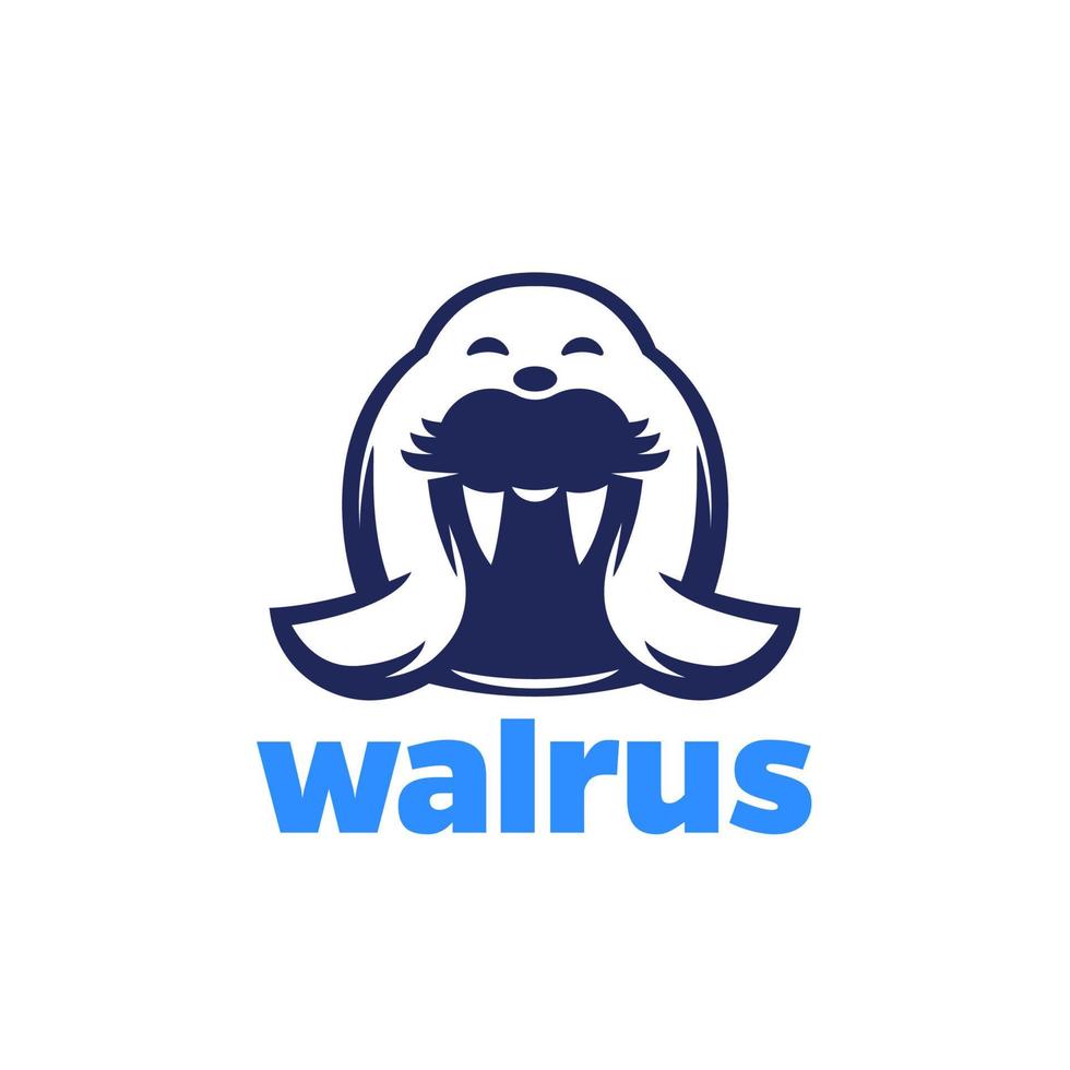 walrus logo, arctische dieren vector