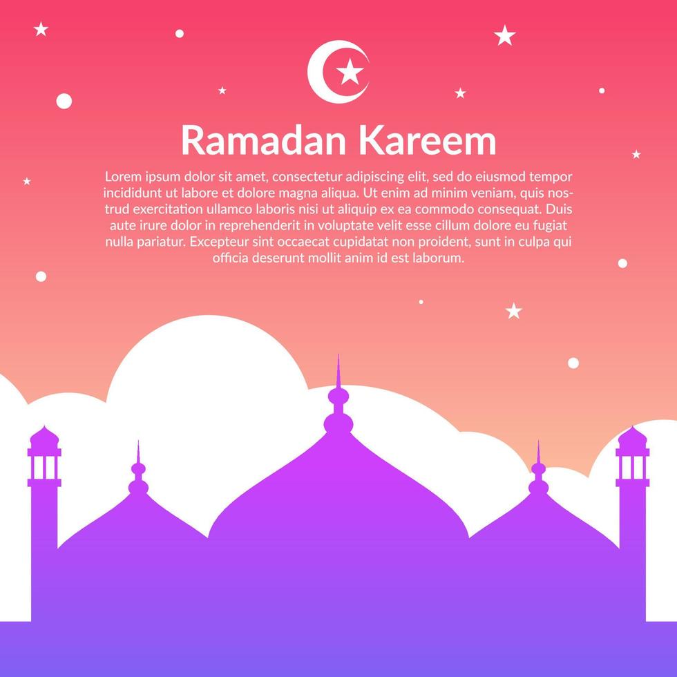 islamitische ramadan achtergrond vector, sjabloonontwerp voor wenskaart vector