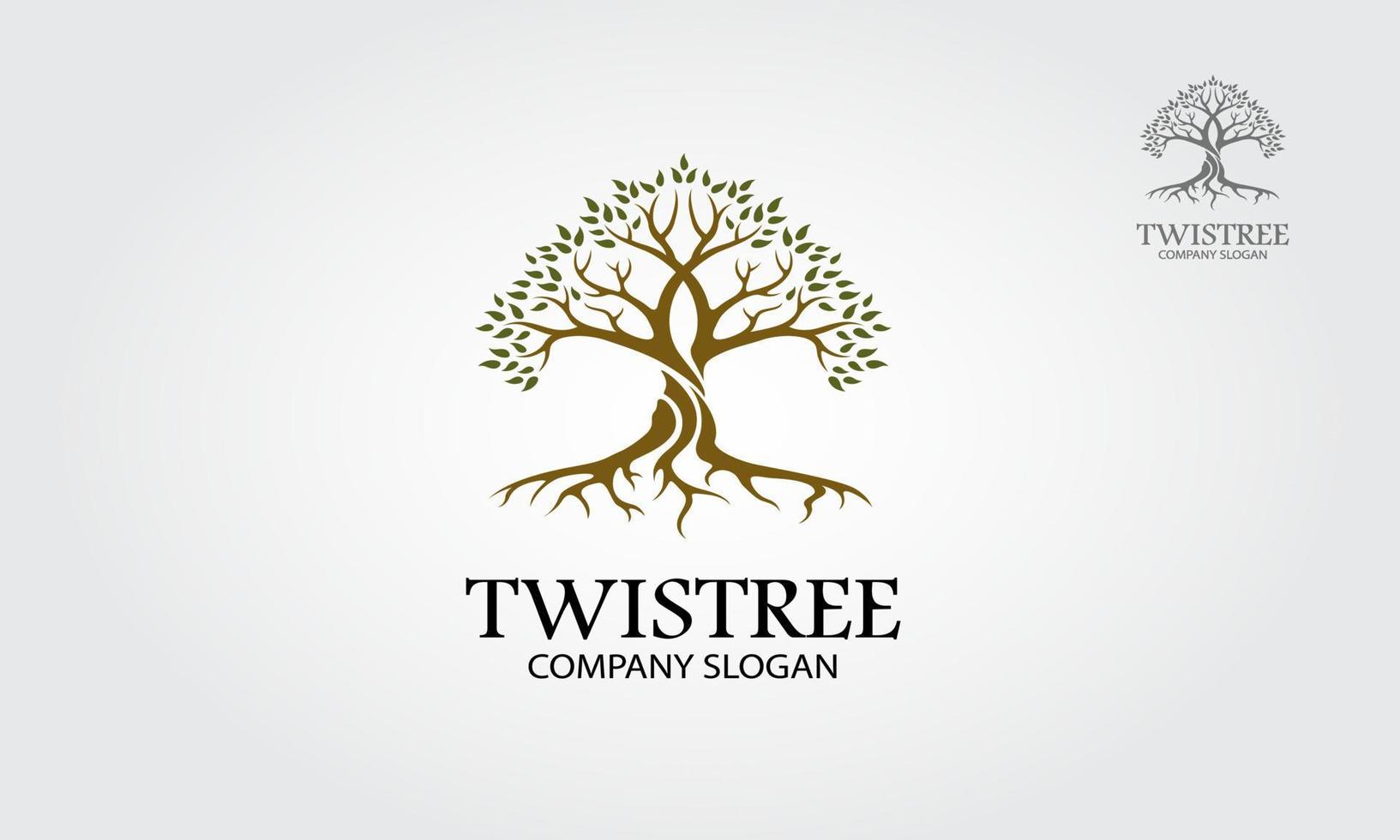 twistree vector logo sjabloon. een gestileerde boom pictogram symbool concept illustratie.