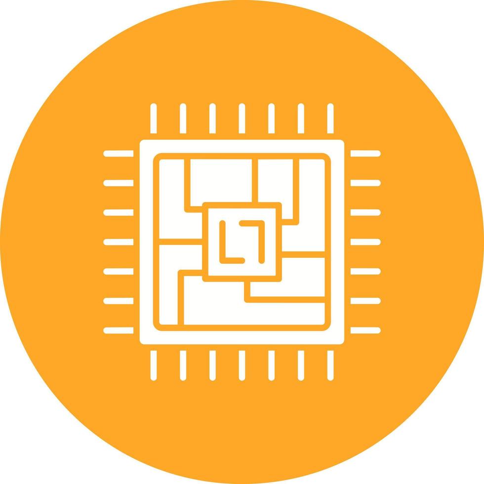 microchip glyph cirkel achtergrond icoon vector