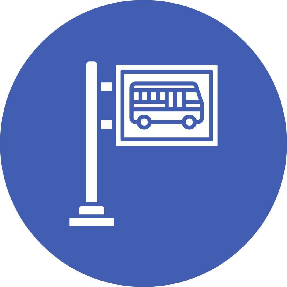 bushalte glyph cirkel achtergrondpictogram vector