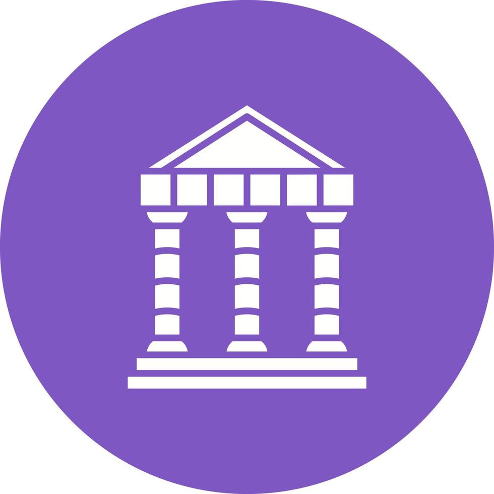 griekse tempel glyph cirkel achtergrond icoon vector