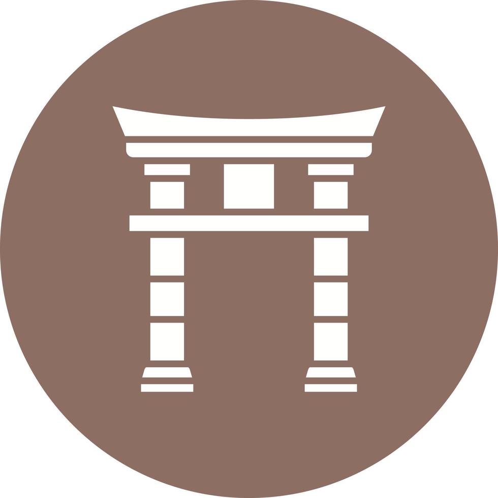 torii poort glyph cirkel achtergrond icoon vector