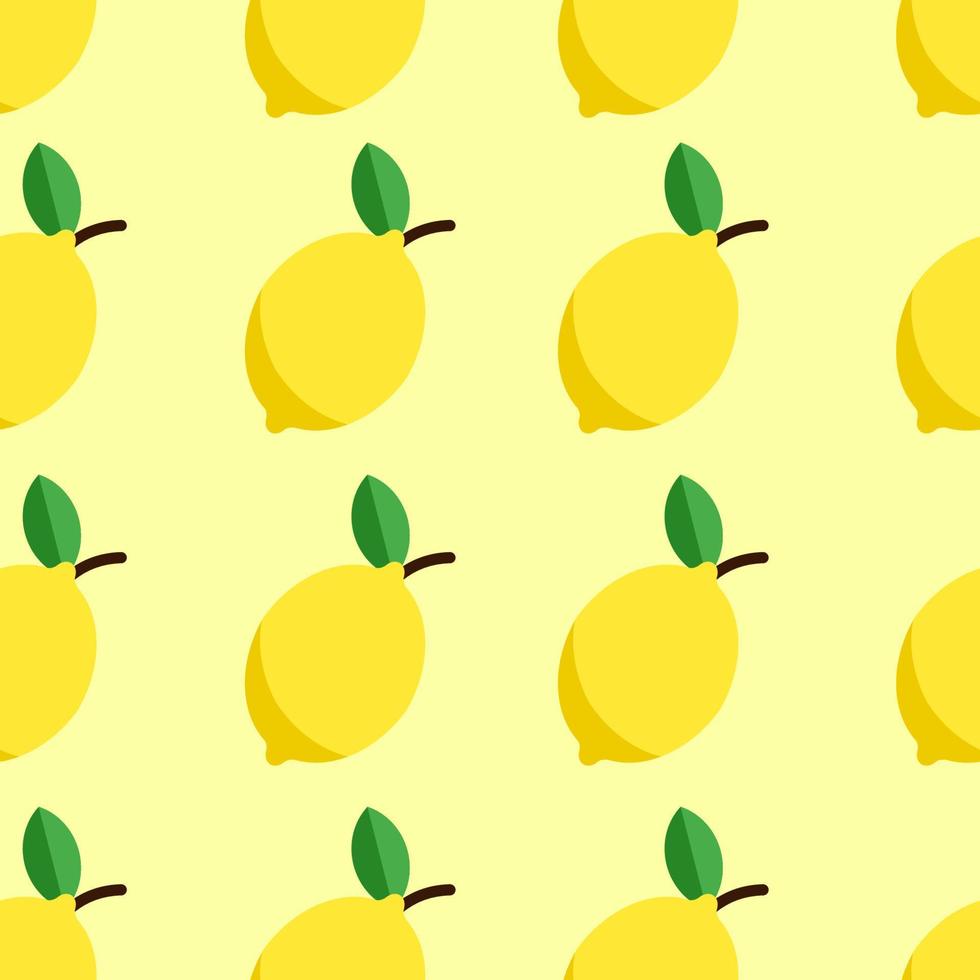 citroen fruit naadloze patroon met gele achtergrond. vector illustratie