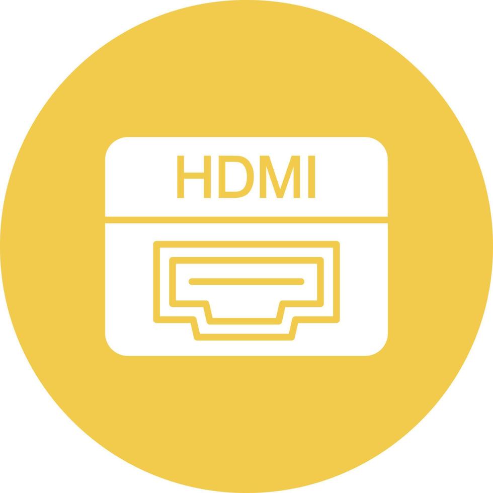 hdmi poort glyph cirkel achtergrond icoon vector