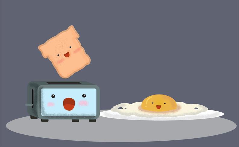 Cute Cartoon design ontbijt vector